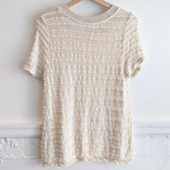 Anthropologie Adia eri + ali ivory, textured sweater size medium - Picture 3 of 7